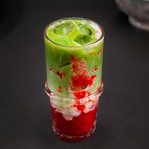 Strawberry Ice Matcha Latte